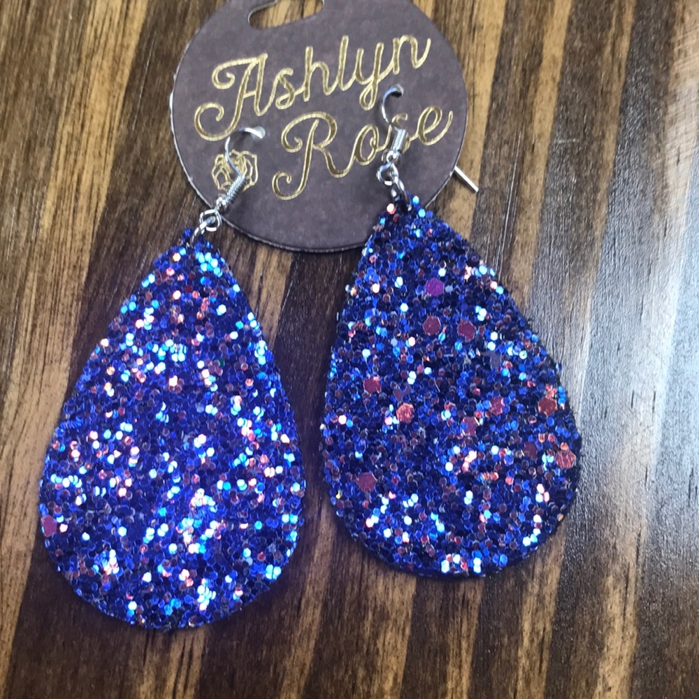 Glitter Faux Leather Earrings